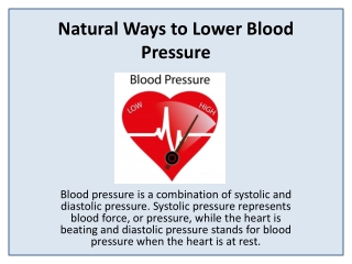 Take Control & Lower Blood Pressure Naturally