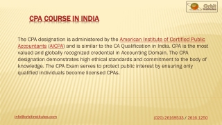 CPA Course at Orbit Institutes