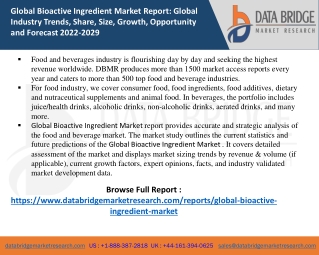 Bioactive Ingredient Market report