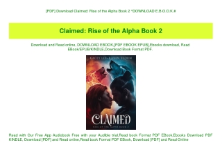 [PDF] Download Claimed Rise of the Alpha Book 2 ^DOWNLOAD E.B.O.O.K.#