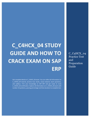 C_C4HCX_04 Study Guide and How to Crack Exam on SAP ERP