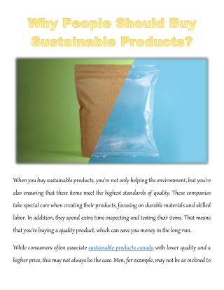 Why People Should Buy Sustainable Products