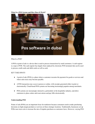 Pos software in dubai
