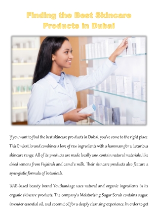 Finding the Best Skincare Products in Dubai