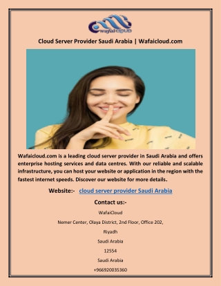 Cloud Server Provider Saudi Arabia | Wafaicloud.com