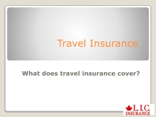 Travel Insurance canadian lic
