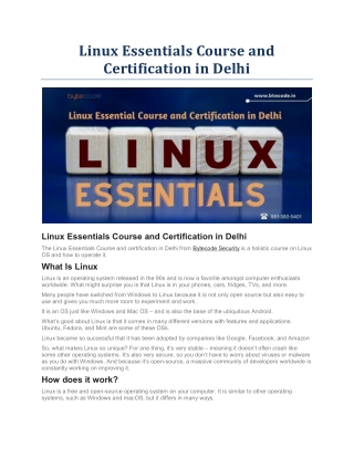Linux Essentials Course and Certification in Delhi