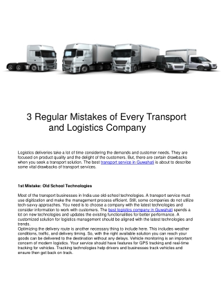 Best logistics company in Guwahati