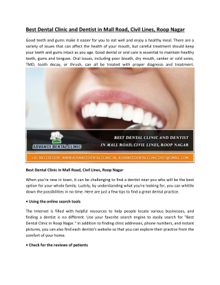 Best Dental Clinic In Mall Road