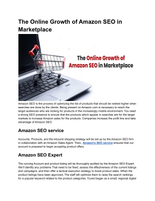 The Online Growth of Amazon SEO in Marketplace