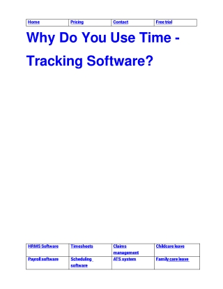 Why Do You Use Time Tracking Software