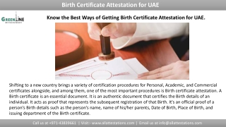 Take Birth Certificate Attestation for UAE