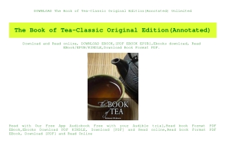 DOWNLOAD The Book of Tea-Classic Original Edition(Annotated) Unlimited
