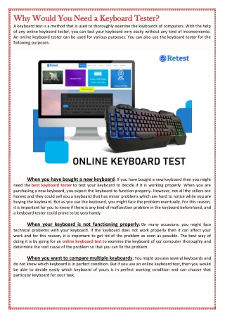 Why Would You Need a Keyboard Tester