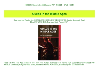 {EBOOK} Guilds in the Middle Ages PDF - KINDLE - EPUB - MOBI