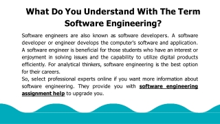 What Do You Understand With The Term Software Engineering