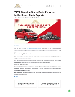 Tata parts exporter