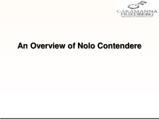 An Overview of Nolo Contendere