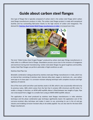 Guide about carbon steel flanges