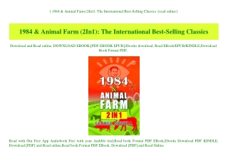 (B.O.O.K.$ 1984 & Animal Farm (2In1) The International Best-Selling Classics {read online}