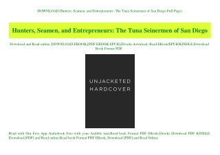 DOWNLOAD Hunters  Seamen  and Entrepreneurs The Tuna Seinermen of San Diego Full Pages