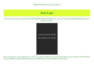[DOWNLOAD] Stoic Logic [Free Ebook]