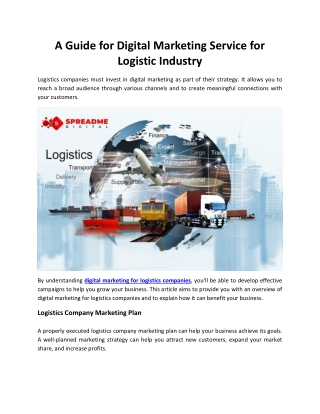 A Guide for Digital Marketing Services For Logistic Industry