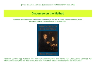 [[F.r.e.e D.o.w.n.l.o.a.d R.e.a.d]] Discourse on the Method [PDF  mobi  ePub]