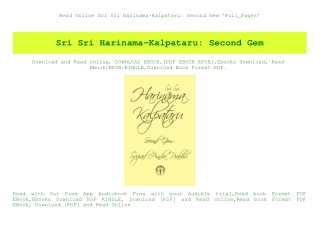 Read Online Sri Sri Harinama-Kalpataru Second Gem 'Full_Pages'