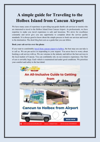 A simple guide for Traveling to the Holbox Island from Cancun Airport
