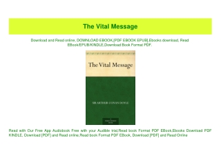 PDF) The Vital Message (DOWNLOAD E.B.O.O.K.^)