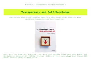 #^R.E.A.D.^ Transparency and Self-Knowledge (E.B.O.O.K. DOWNLOAD^