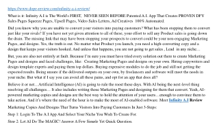 Infinity A.I Review