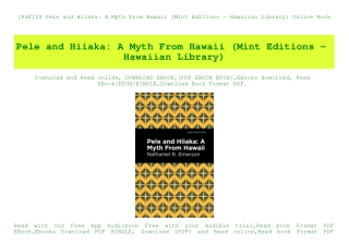 [Pdf]$$ Pele and Hiiaka A Myth From Hawaii (Mint Editions - Hawaiian Library) Online Book