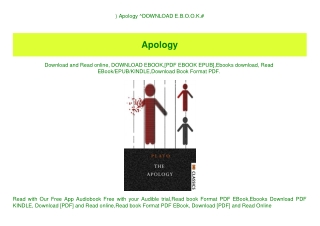 ^READ) Apology ^DOWNLOAD E.B.O.O.K.#