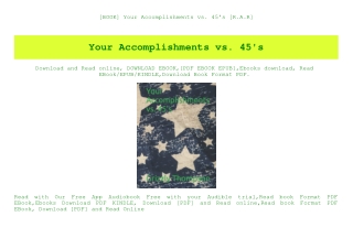 [BOOK] Your Accomplishments vs. 45's [R.A.R]