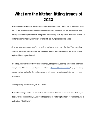 What are the kitchen fitting trends of 2023