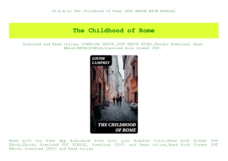[R.E.A.D] The Childhood of Rome [PDF EBOOK EPUB KINDLE]