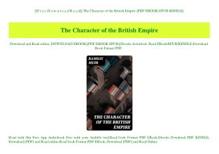 [[F.r.e.e D.o.w.n.l.o.a.d R.e.a.d]] The Character of the British Empire [PDF EBOOK EPUB KINDLE]
