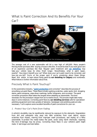 What Is Paint Correction And Its Benefits For Your Car