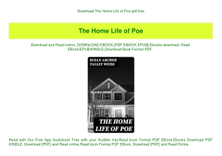 Download The Home Life of Poe pdf free