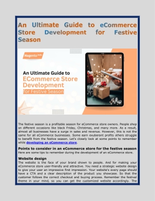 An Ultimate Guide to eCommerce Store Development for Festive Season