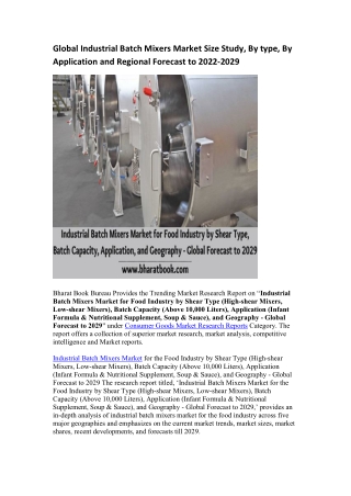 Global Industrial Batch Mixers Market Research Report 2022-2029