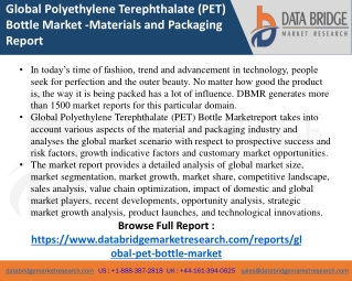 Polyethylene terephthalate (PET) bottle market Competition Forecast and Opportun