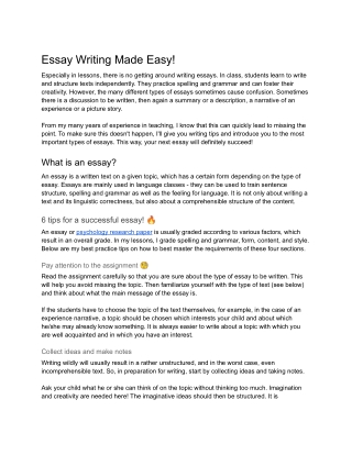 Essay writing made easy