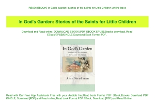 READ [EBOOK] In God's Garden Stories of the Saints for Little Children Online Book