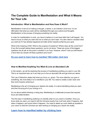 The Complete Guide to Manifestation and What it Means for Your Life