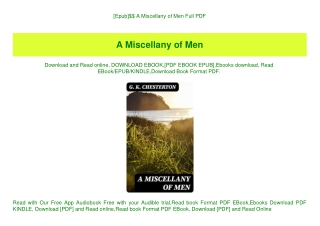 [Epub]$$ A Miscellany of Men Full PDF