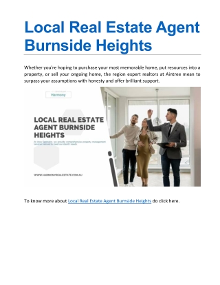 Local Real Estate Agent Burnside Heights