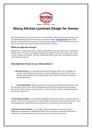 Glossy Kitchen Laminate Design For Homes